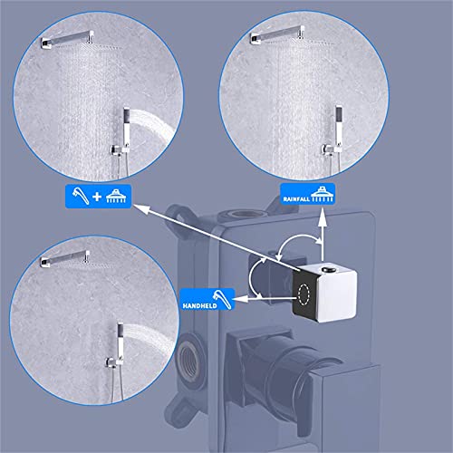 Ensemble complet de douche en argent brossé avec mitigeur haute précision