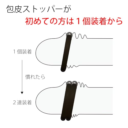 クマッキー ウェイト 300CR黒型・多機能ペニスリング フリーサイズ 日本製 昼夜 兼用 チントレ ペニスストレッチ グッズ（亀頭露出器具として使用時の落下防止ストラップ無） - 画像6