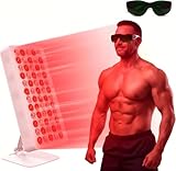 Red Light Device, Red Light Panel with 60Pcs Dual Chips LEDs, 660nm & 850nm Near-Infrared,Remote Control, Timer, Adjustable Angle & Brightness for Home Office & Gym (White A)