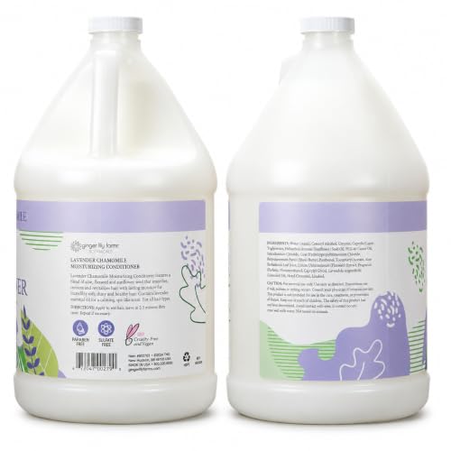 Image of Ginger Lily Farms Botanicals Conditioner, 128oz, Lavender Chamomile | 100% Vegan & Cruelty-Free | Moisturizing Conditioner for All Hair Types | Refill Size