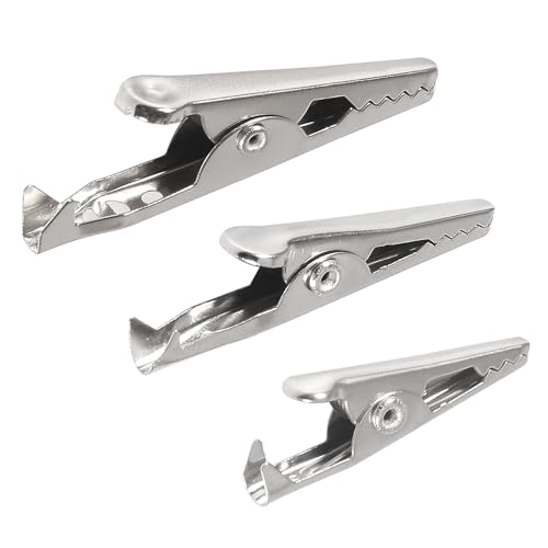 Image of 150PCS Mini Metal Alligator Clip Mini Clamps Alligator Clips 28mm 35mm 45mm Multipurpose Crocodile Clamps for Electric Testing Battery Testing(28mm 35mm 45mm)