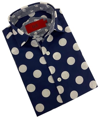 Image of Elieballeh Long Sleeve Navy Polka Dot Shirt | Breathable material