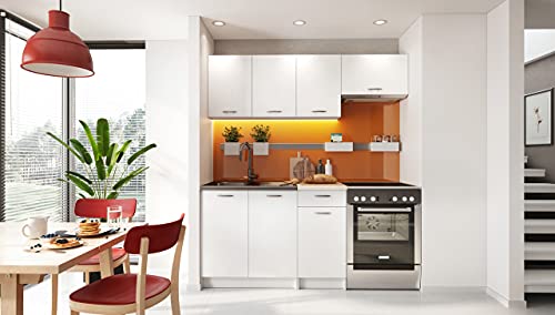  MELY Mini  Cucina Completa Modulare + Lineare L 180cm 5 pz  Piano di Lavoro Incluso  Set di mobili da Cucina per Angolo Cottura