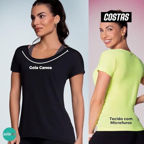 Camiseta Selene DryFit Manga Curta Com Microfuros 100% Poliamida Respiravel Feminino Adulto | Pink F