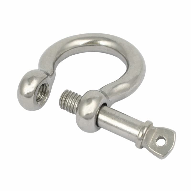 Tool parts M8 Thread 304 Stainless Steel Bow Shape Rigging Shackle Wire Rope Fastener 2pcs