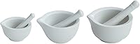 Comebuywide Porcelain Mortar & Pestle Set - 3.2 Inch Ceramic Spice Herb Garlic Grinder, Mixing Bowl Crusher - White Kitchen Tool