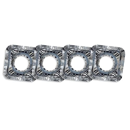 PARODI & PARODI - Gaskochfeldschutz aus Aluminium, Feuerschutz wiederverwendbar für Herde, verhindert Schmutz in der Küche, Haushaltszubehör, Set 4 Stück 23 x 23 cm Durchmesser Universal