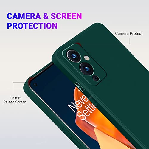 Image of LIRAMARK Silicone Soft Back Cover Case for OnePlus 9 5G / 1+9 5G (Silicone Green)