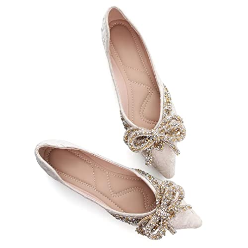 TN TANGNEST Womens Christmas Flat Shoes Snowflake Bell Bowknot Flats Fashion Pointed Toe Comfortable Slip On Flats2