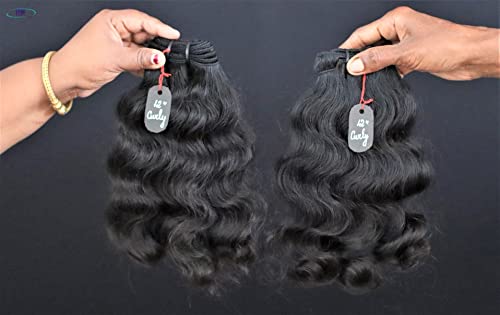 IDM 12” Curly 2 bundles raw indian bundles human hair indian natural c