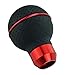 Abfer 5 Speed Shift Knobs Leather Shifter Knob Car Gear Shifting Lever Extension Fit Most Automatic Manual Vehicle (Red Line)