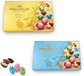 Baratti & Milano Finest Assorted Chocolates Eggs Gift Box 275g | Premium Historical Italian Brand in Torino, Piedmont | Three Different Type Cream, Hazelnut, Cocoa | Gluten Free
