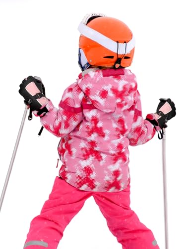 Image of SATINIOR 2 Pairs Kids Waterproof Winter Snow Gloves Ski Gloves for Boy Girl Outdoor Warm Thickening Snowboard