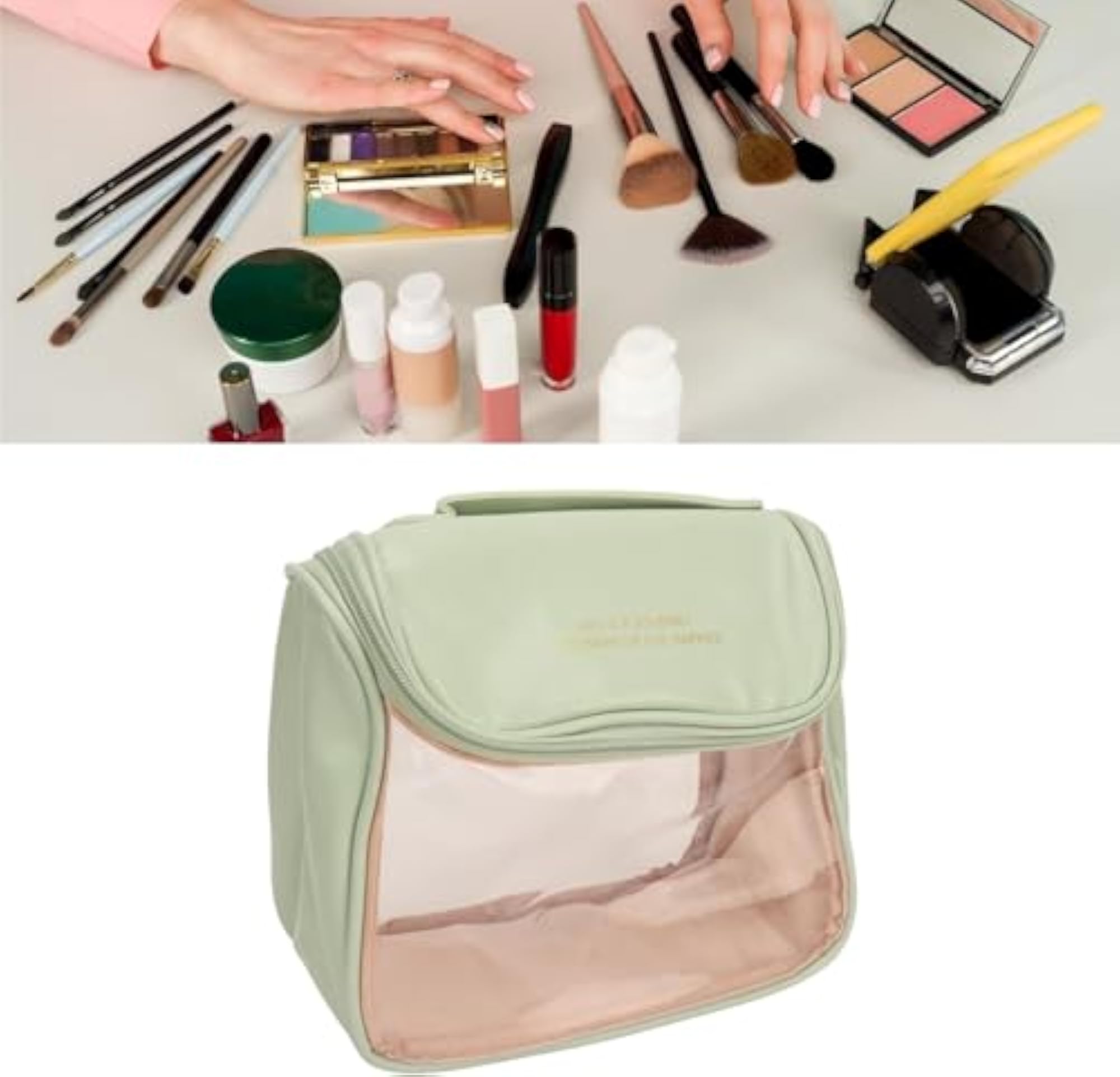 Transparent Cosmetic Bag, Large Capacity Travel Pouch
