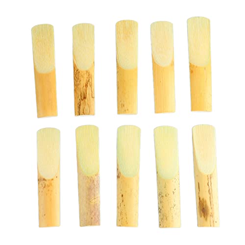 Gsycle 10 Pcs Alto Saxophone Reeds, Professional Alto Sax Reeds Traditional Reeds Accessory for Saxophone Beginner and Player (Wood Color Number 2.5)
