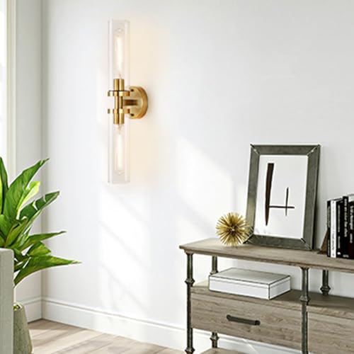 Iluminación interior vintage E27 con aplique de cristal de dos focos
