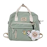 Orvila Cute Backpack Kawaii School Supplies Laptop Bookbag, Back to School and Off to College Accessories (Green)