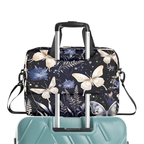 Maletín para Laptop con patrón de hojas y mariposas, 16 pulgadas miniatura 6