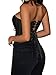 Benfoly Black Corset Tops for Women Strapless Backless Lace-Up Bustier Crop Tank Top Sleeveless Sexy Summer Going Out Top Y2K