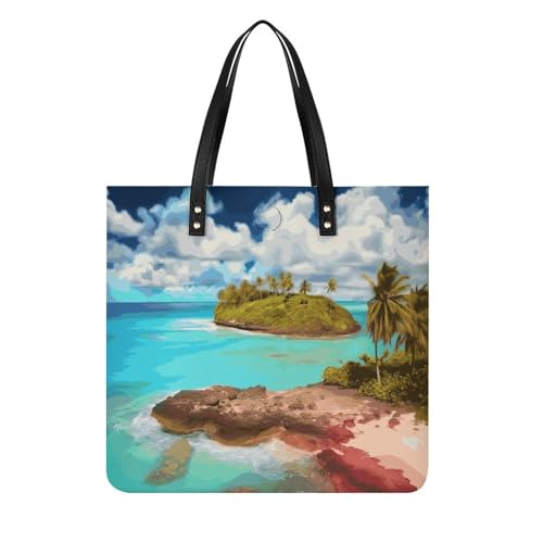 American Spain Flag Work Tote Bag for Women Leather Shoulder Bag with Magnetic Buckle Purse And Handbags