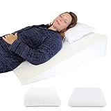 MedSlant Acid Reflux Wedge Pillow - US Made “Breathe” - Memory Foam Overlay - Removable Microfiber Cover & Extra Allergen Cover - 31x28x7 Recommended Size for GERD & Other Sleep Issues