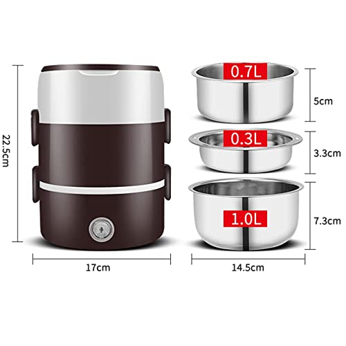 Haoo Lancheira elétrica portátil de isolamento térmico e vaporização 3 camadas aquecedor de alimento