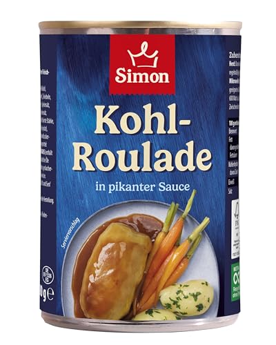 SIMON Kohlroulade 400 g I Ein Krautwickel mit Schweinefleisch in pikanter Sauce I Fleischspezialität in recyclebarer Konserve I Authentische Hausmannskost