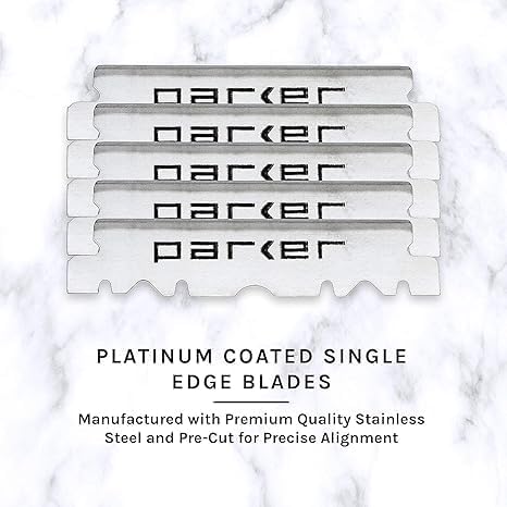 PARKER Safety Razor Men , Srb Straight Edge Disposable Blade Professional Barber Straight Edge Razor With Stainless Steel Blade Arm, 5 Parker Premium Professional Blades Included 3