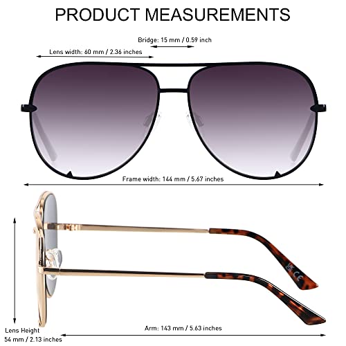 Oversized Aviator Sunglasses for Women Men Big Large Mirrored Shades by ANDWOOD - Used condition - Image 4