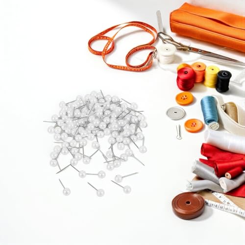 HONMEET 500pcs Multipurpose Ball Push Pins Round Plastic Heads and Stainless Steel Points, Secure Attachment Decorative Map Pins for Sewing and Paper Crafts, Easy Operation White Map - Image 5