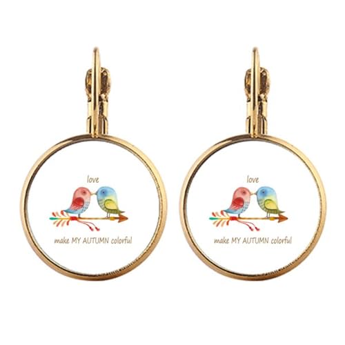 Boucles d'oreilles oiseaux clips d'automne pour oreilles non percées