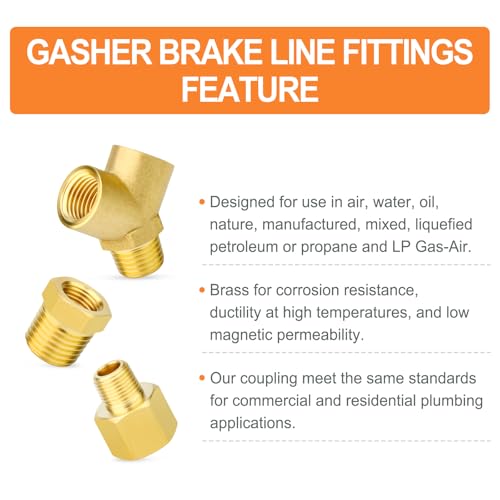 Image of GASHER 2PCS Brass Pipe Fitting Male Branch Tee Y Adapter 1 /8 inch NPT Female x 1 /8 inch NPT Female x 1 /8 inch NPT Male