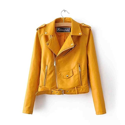 NATHGAM Faux Leather Crop Jacket for Women Slim Crop PU Leather Short Coat Womens Moto Biker Zip Up Leather Jackets with Belt2