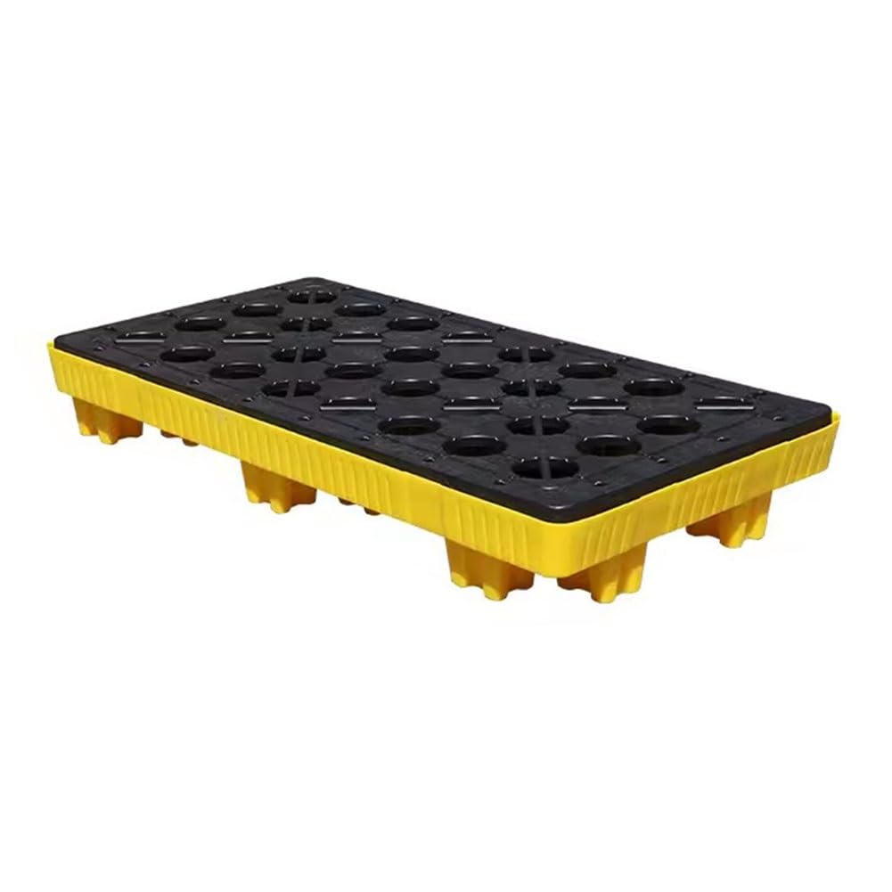 QUSYZD Modular Spill Containment Pallet - Durable Plastic Spill Control Tray for Industrial Safety & Environmental Protection, Ideal for Oil, Chemical, and Hazardou,Yellow-120 * 60 * 18cm