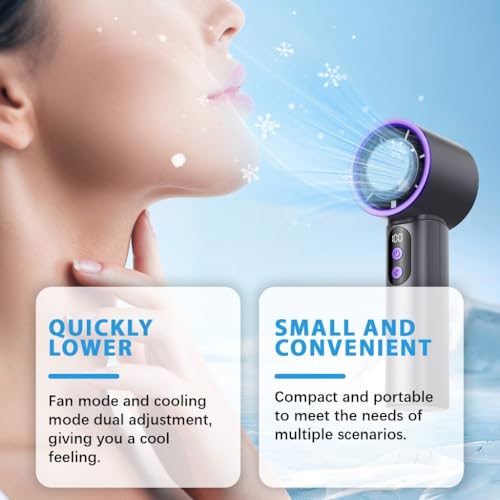 Ventilador portátil contra el calor, mini ventilador de mesa compacto gris 7