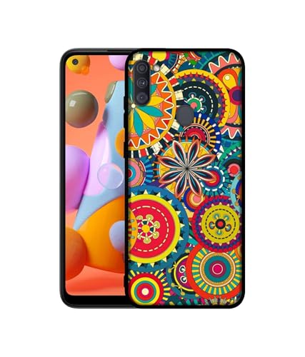 Image of Ring Pattern Print Design Premium 2D Printed Metal Back Case Cover for Samsung Galaxy A11 4G / M11 4G