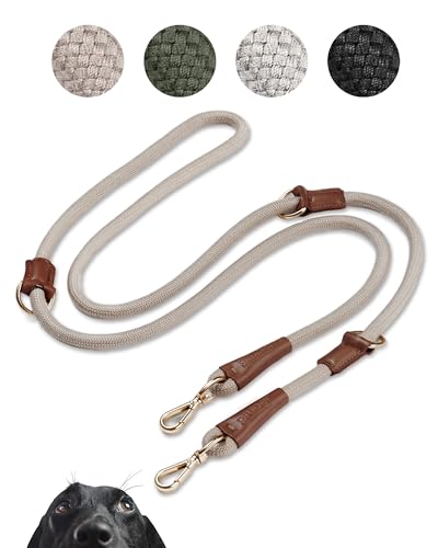 PiuPet® Dog leash 2m I 3 positions adjustable I Leash for large and small dogs I Dog training leads I Dog lead I Dog leads