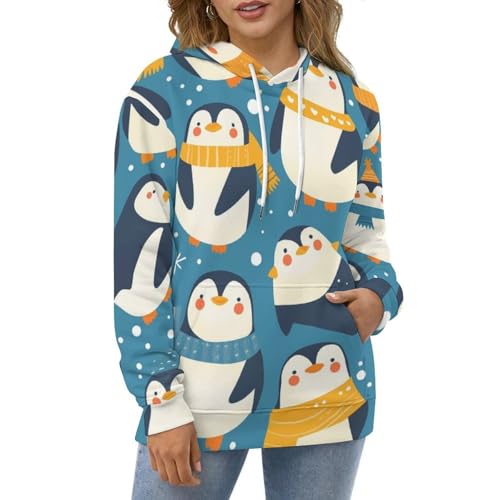 Pull pingouin idée cadeau originale sweat-shirt à capuche mixte S