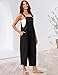 UANEO Womens Cotton Adjustable Casual Summer Bib Overalls Jumpsuits with Pockets (Black, XX-Large)