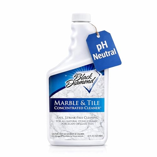 Black Diamond Stoneworks Marble & Tile Floor Cleaner Concentrate, pH Neutral, Streak-Free & No-Rinse Formula for Granite, Travertine, Limestone, Slate, Ceramic & Porcelain Floors (1 Quart)