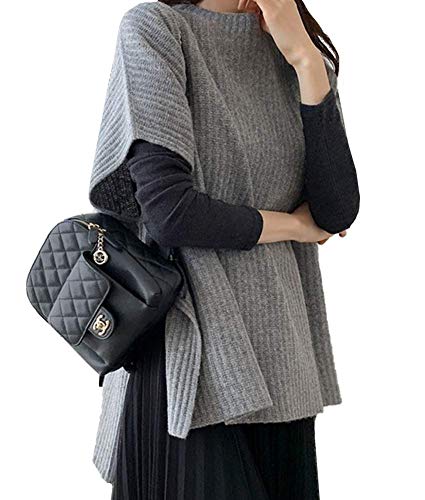 [ニーマンバイ] ゆる ポンチョ ニット ベスト サイド スリット 