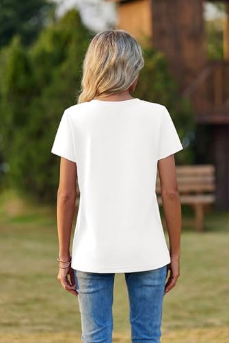 Zeagoo White Tops for Women Short Sleeve Summer Workout Shirts Tee - 3