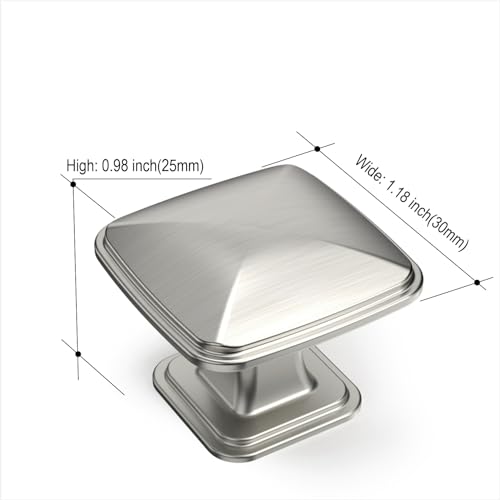 Amerdeco 10 Pack 1-1/4inch Shiny Brushed Satin Nickel Cupboard Drawer Knobs Kitchen Cabinet Knobs Single Hole Cabinet Handles K0003BSN by Amerdeco - Image 5