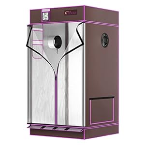 ATOUR Big Vision 2×2 Grow Tent, 24″x24″x48″ Highest Density 1680D Double Strand Diamond Mylar Canvas for Hydroponics Indoor Growing