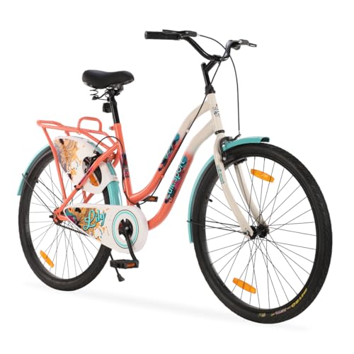 Image of CULTSPORT by Cult Lily Cycle for Girls /Women 26 inch, Bicycle for 13+Years with Steel Frame & Inbuilt Carrier I 85% Assembled with Rigid Fork, Frame Size :15 inch, Womens, Peach