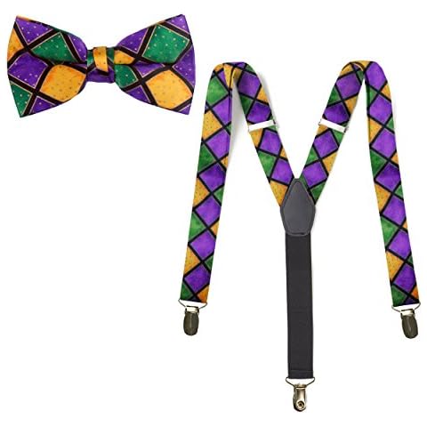 Tuxedo Park Mardi Gras Bow Tie & Suspender Cover