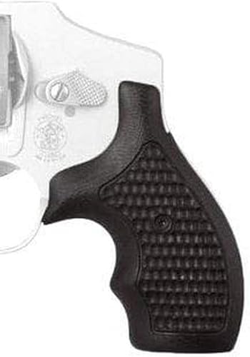 Hogue 61139 S&W J Frame Round Butt Grip, Bantam Piranha G-10 Negro Sólido