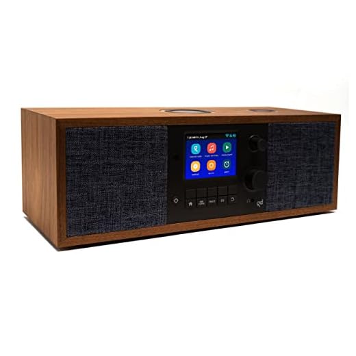 Grace Digital Mondo Elite Duo Smart Internet Radio, Bluetooth, Wi-Fi, 7-Day Alarm – Microphone Free (Walnut)