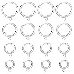 16pcs Stainless Steel Huggie Earring Findings 16/18/20/24mm