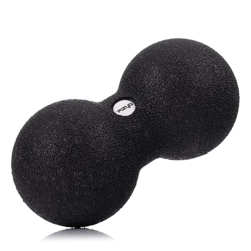 Fizyo Duoball 16x8 cm - Faszienball für Rücken, Nacken & Triggerpunkt Therapie, EPP Massageball für Wirbelsäule, Physiotherapie & Schmerzlinderung, Doppelball für Tiefengewebsmassage - Schwarz